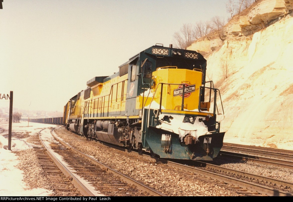 Paused empty coal train
